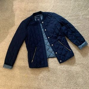 Quilted navy blue jacket size xs
